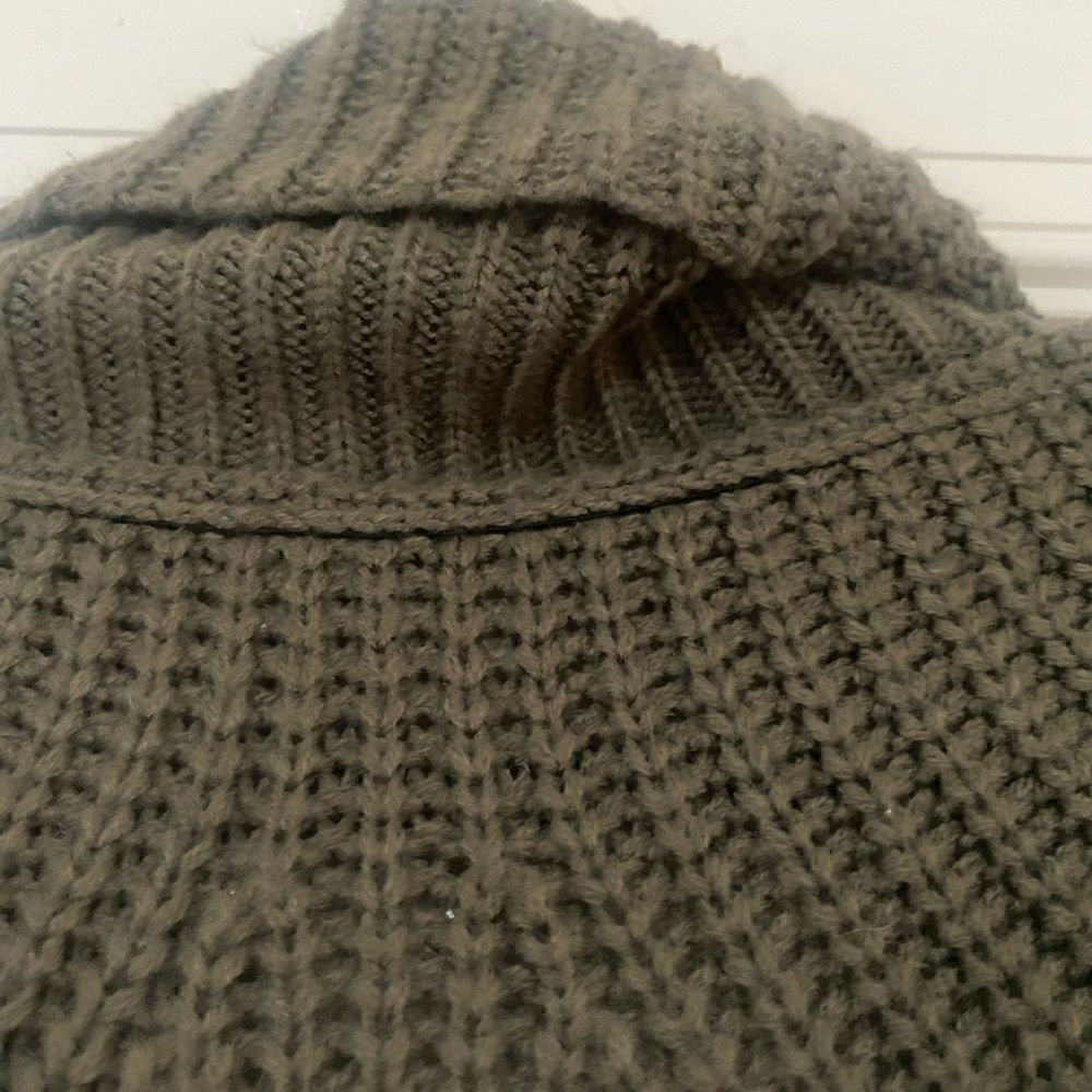TOBI Olive Slouchy Knit Off-Shoulder Sweater - Picture 6 of 8